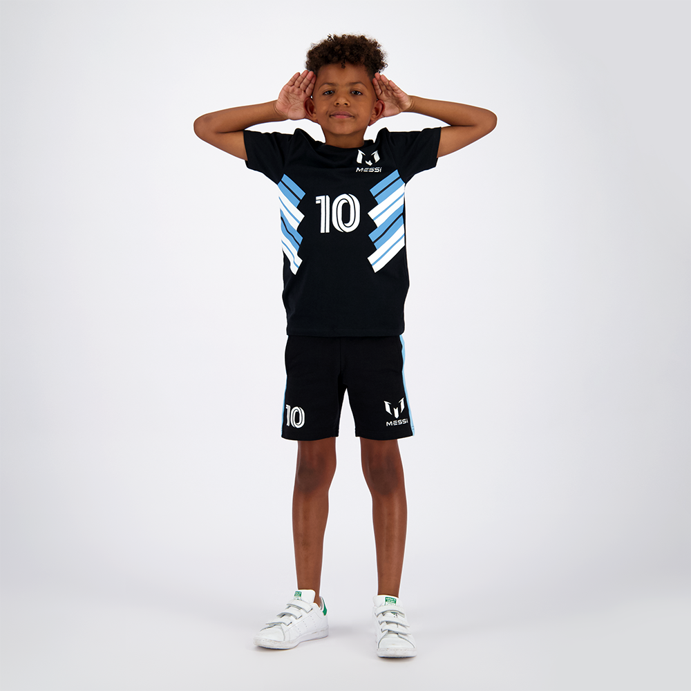 Polera Manga Corta Niño 10 Negro Messi